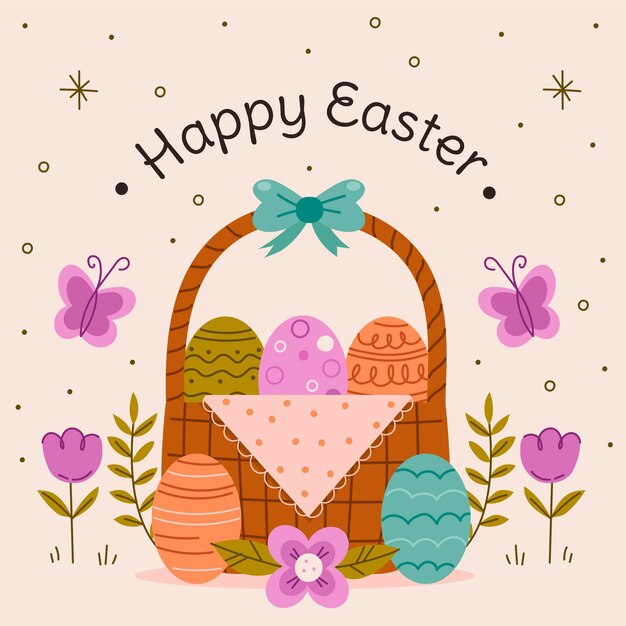 Free vector hand drawn easter celebration illustration