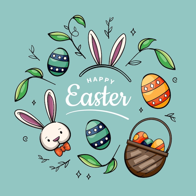 Free vector hand drawn easter celebration illustration