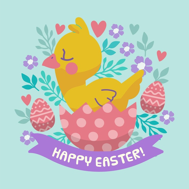 Hand drawn easter celebration illustration