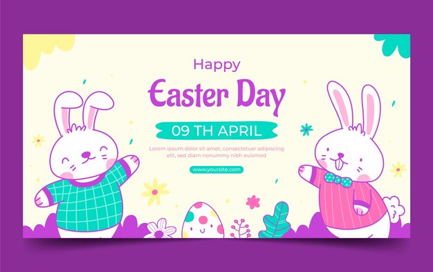 hand drawn easter celebration social media post template