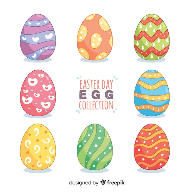 Free vector hand drawn easter day egg collection