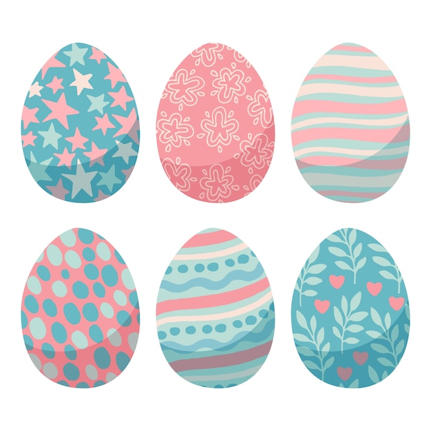 Hand drawn easter day egg collection