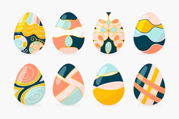 Free vector hand drawn easter day egg collection