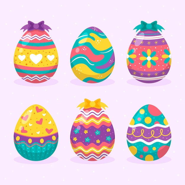 Hand drawn easter day egg collection