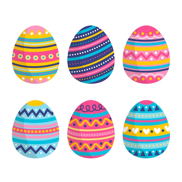 Hand drawn easter day egg collection