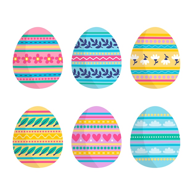 Free vector hand drawn easter day egg collection