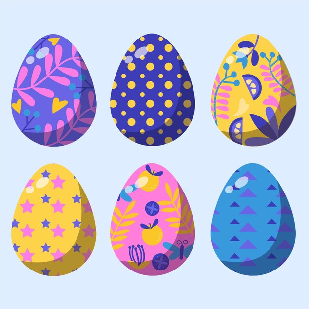 Free vector hand drawn easter day egg collection