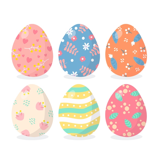 Hand drawn easter day egg pack