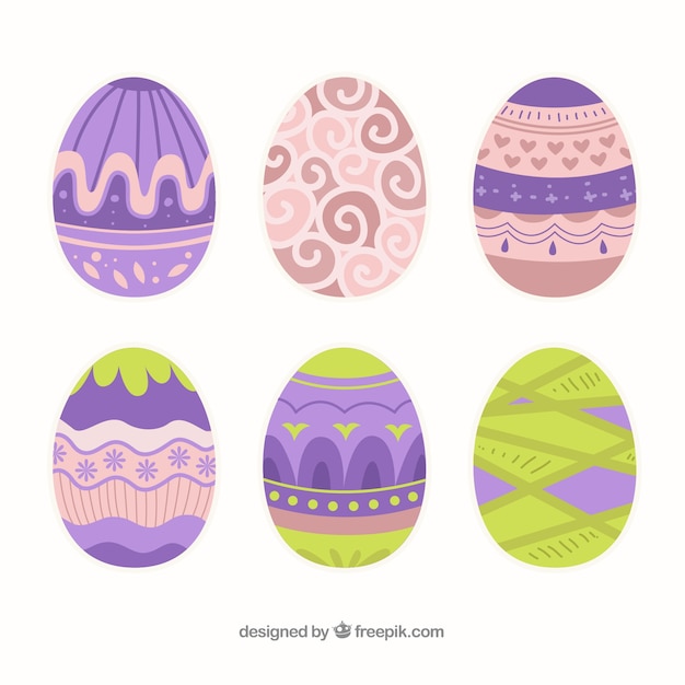 Free vector hand drawn easter day eggs collection