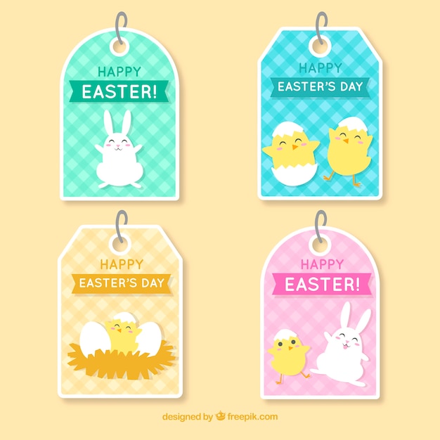 Hand drawn easter day label/badge collection