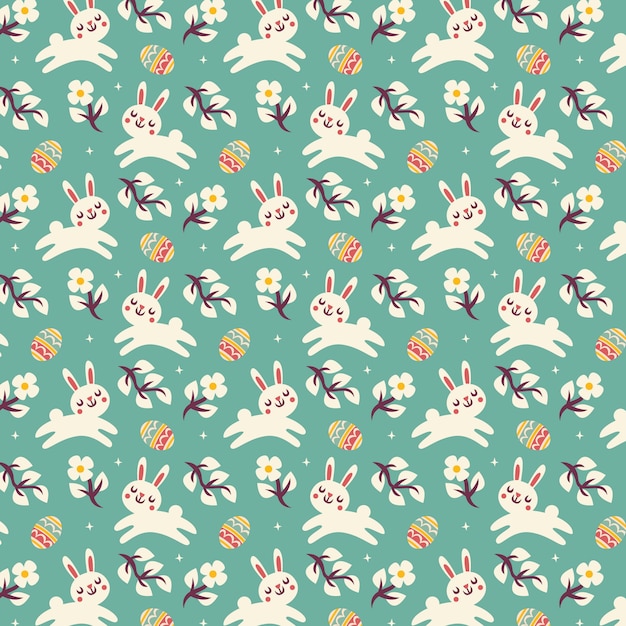 Hand drawn easter day pattern collection