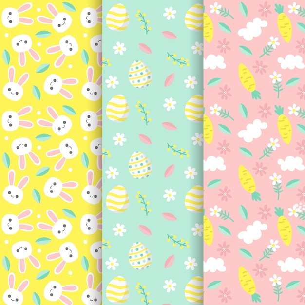 Hand drawn easter day pattern pack