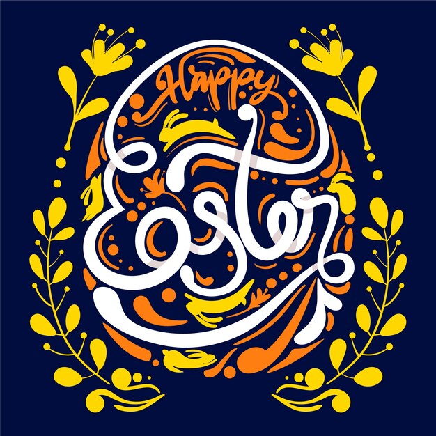 Hand drawn easter design with abstract egg
