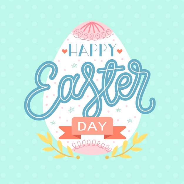 Free vector hand drawn easter design with pastel-coloured egg