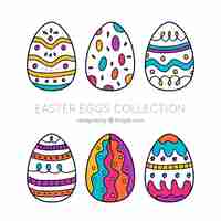 Free vector hand-drawn easter egg collection