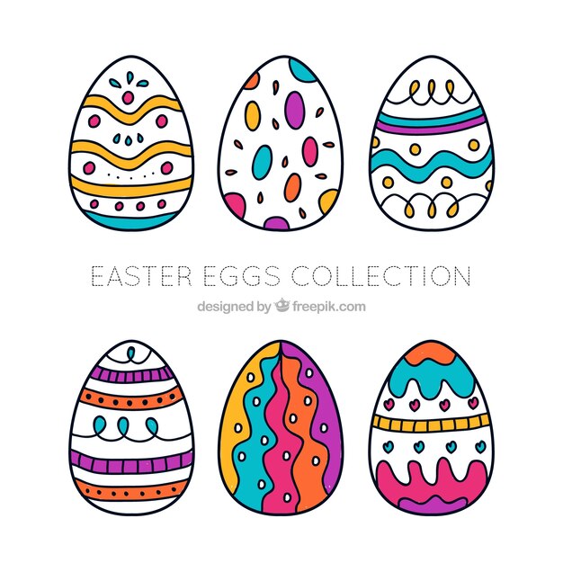 Hand-drawn easter egg collection