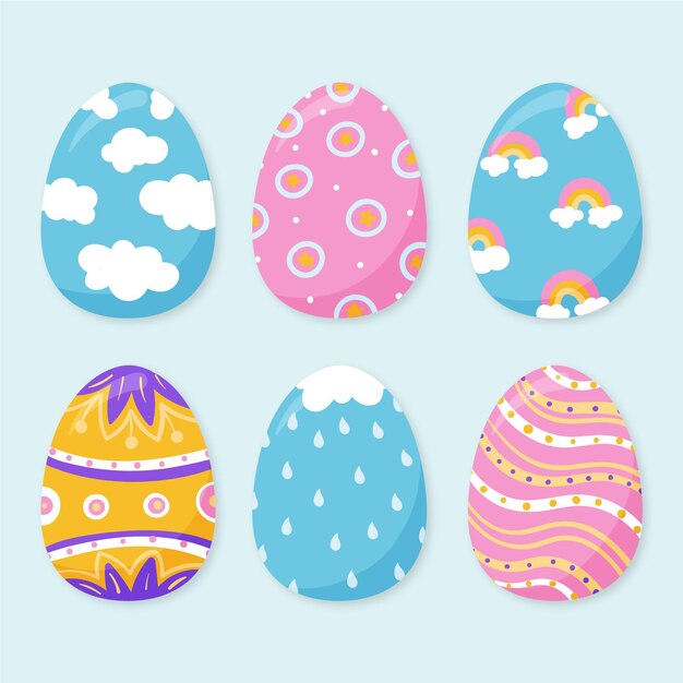 Free vector hand drawn easter egg collection