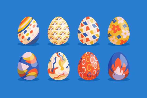 Hand drawn easter egg collection