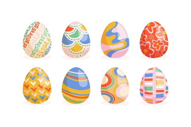 Free vector hand drawn easter egg collection