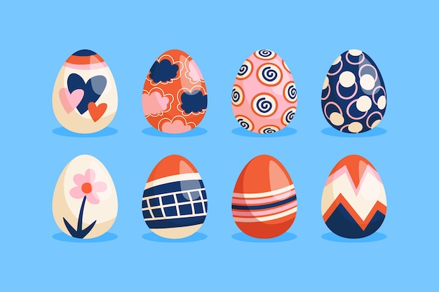 Hand drawn easter egg collection