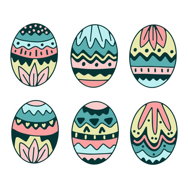 Free vector hand drawn easter egg collection