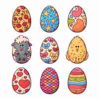 Free vector hand drawn easter egg collection