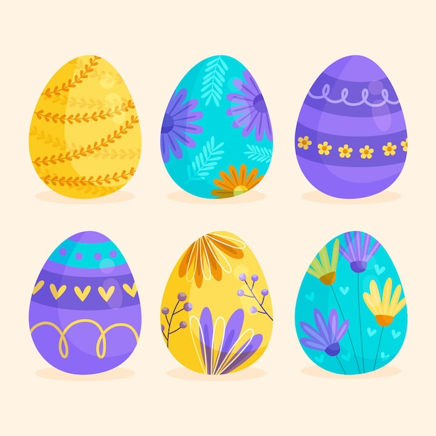 Hand drawn easter egg collection