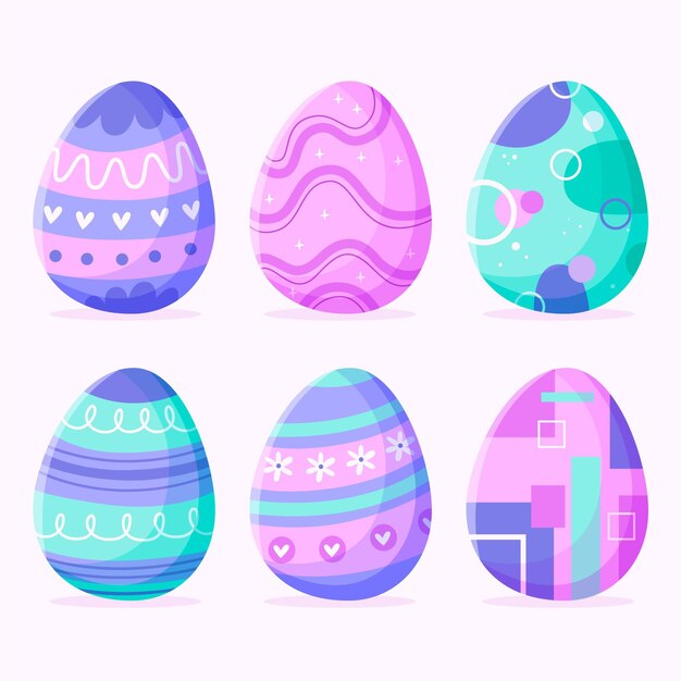 Free vector hand drawn easter egg collection