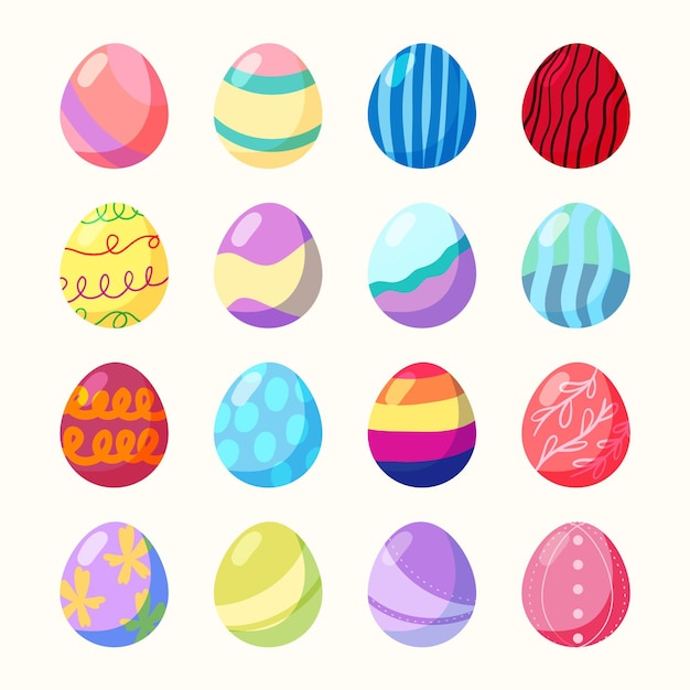 Hand drawn easter egg collection