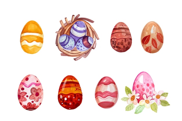 Hand drawn easter egg collection