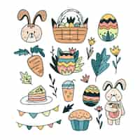 Free vector hand drawn easter element collection