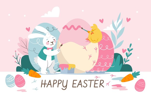 Hand drawn easter illustration