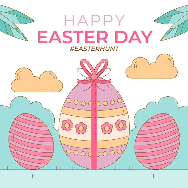 Free vector hand drawn easter illustration