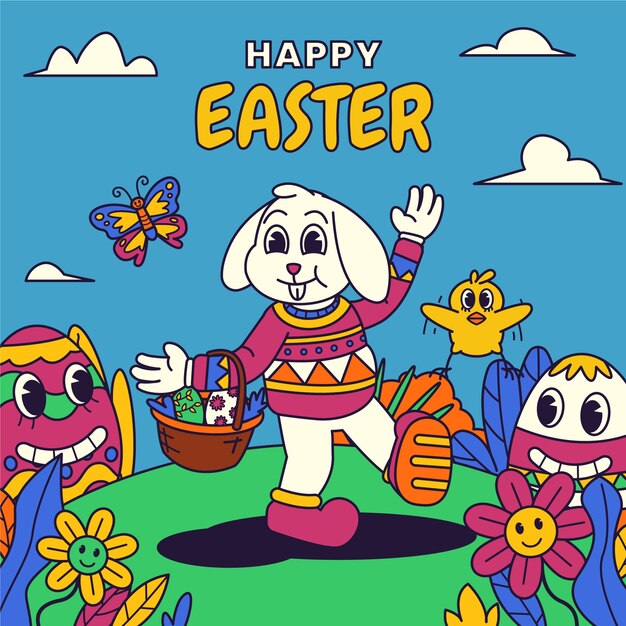 Hand drawn easter illustration