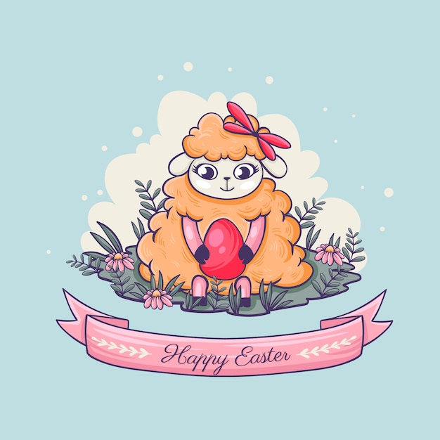 Hand drawn easter illustration