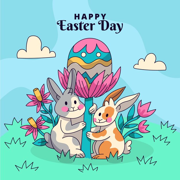 Free vector hand drawn easter illustration