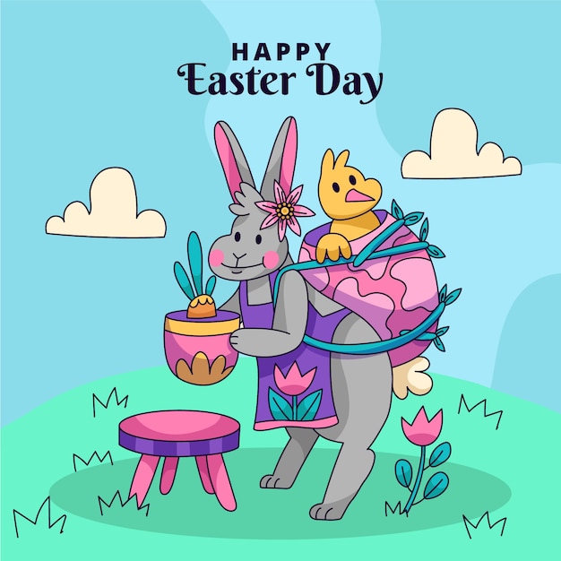 Free vector hand drawn easter illustration