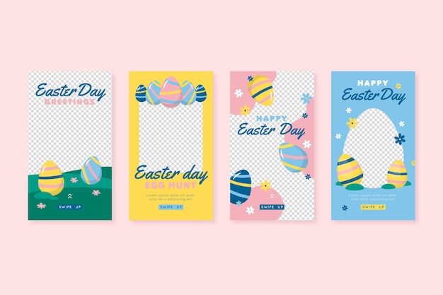 Hand-drawn easter instagram stories collection