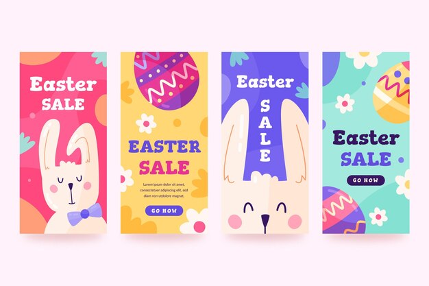Hand drawn easter instagram stories collection