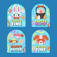 Free vector hand drawn easter labels collection