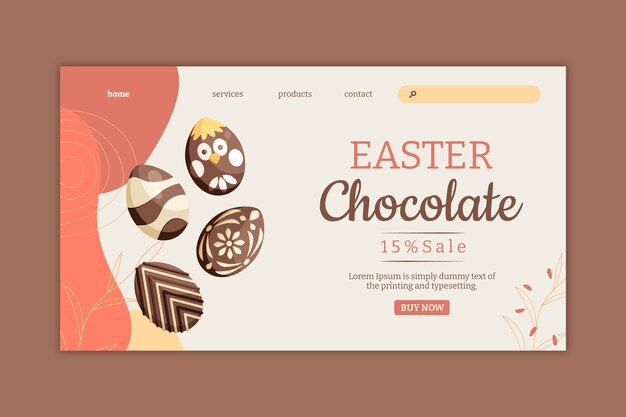 Hand drawn easter landing page template