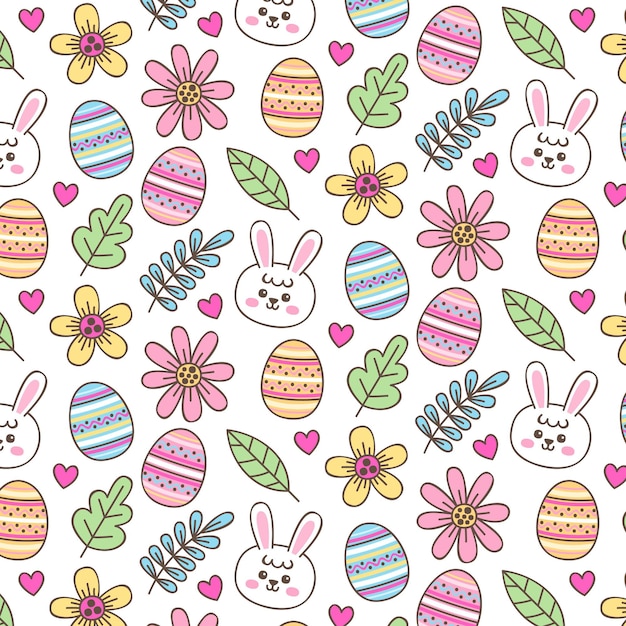 Hand-drawn easter pattern