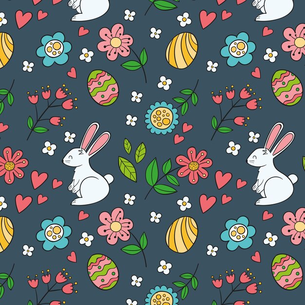 Hand drawn easter pattern