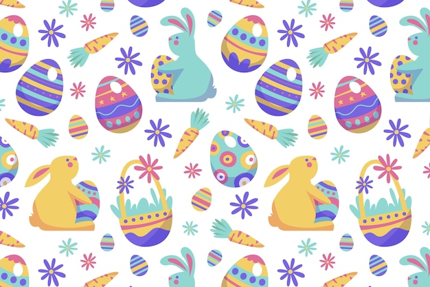 Free vector hand-drawn easter pattern