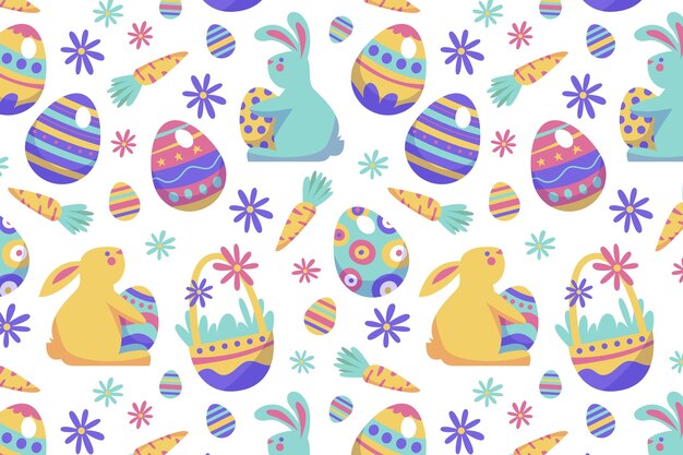 Hand-drawn easter pattern