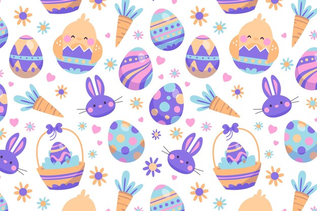 Hand-drawn easter pattern