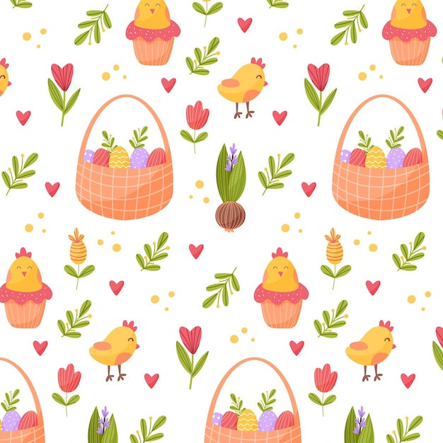 Free vector hand drawn easter pattern