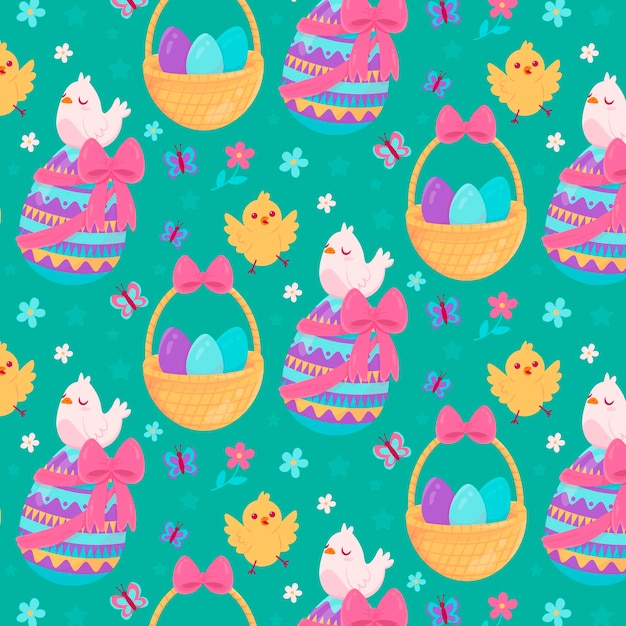 Free vector hand drawn easter pattern