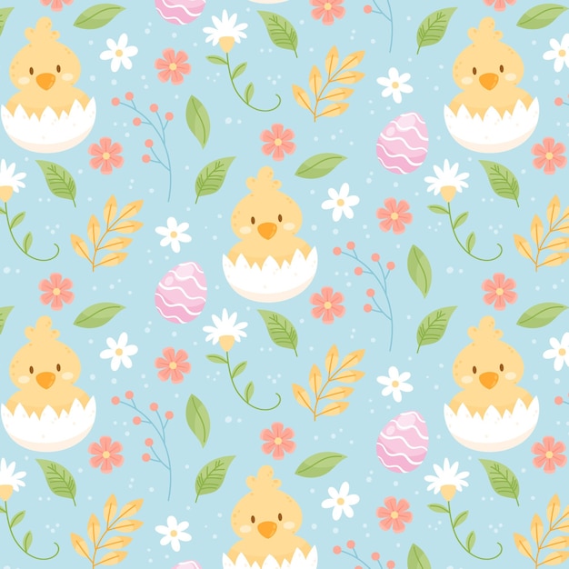 Free vector hand drawn easter pattern