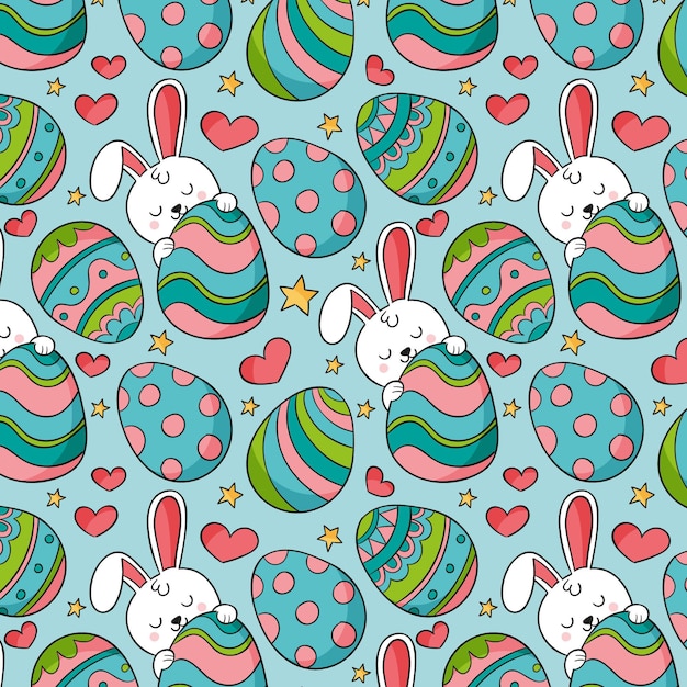 Hand drawn easter pattern